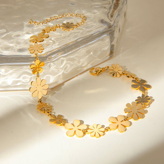 18K Gold-Plated Flower Bracelet